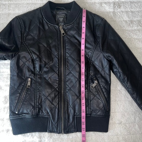 GUESS Faux Leather Quilted Bomber Jacket - Picture 10 of 12